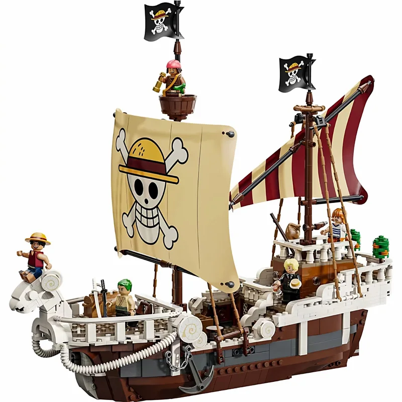Building Blocks One Piece Series Trendy Going Merry Pirate Ship Boys Assembly Toy Children'S Surprise Hot Sale Friends Kid Gift