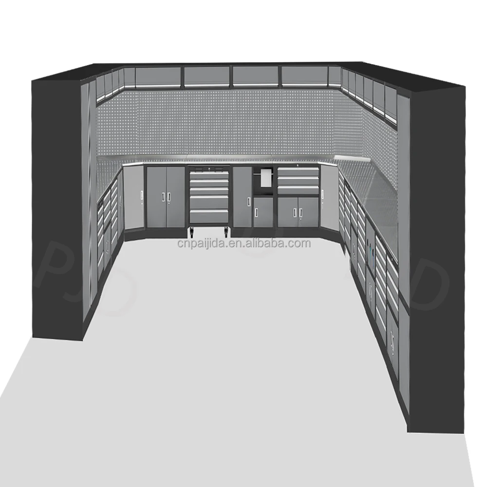 Workshop Garage Tool Organizer OEM Storage Cabinet Modular Garage Workstation Combination Heavy Duty Design Steel StorageATV&UTV