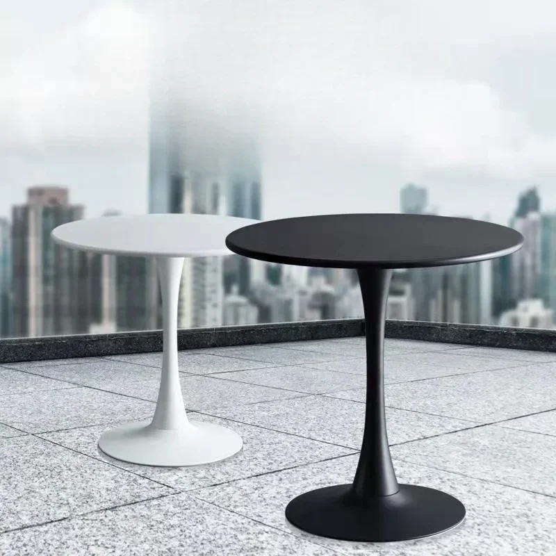 Nordic simple outdoor tables and chairs courtyard balcony leisure reception negotiation small round table coffee milk tea