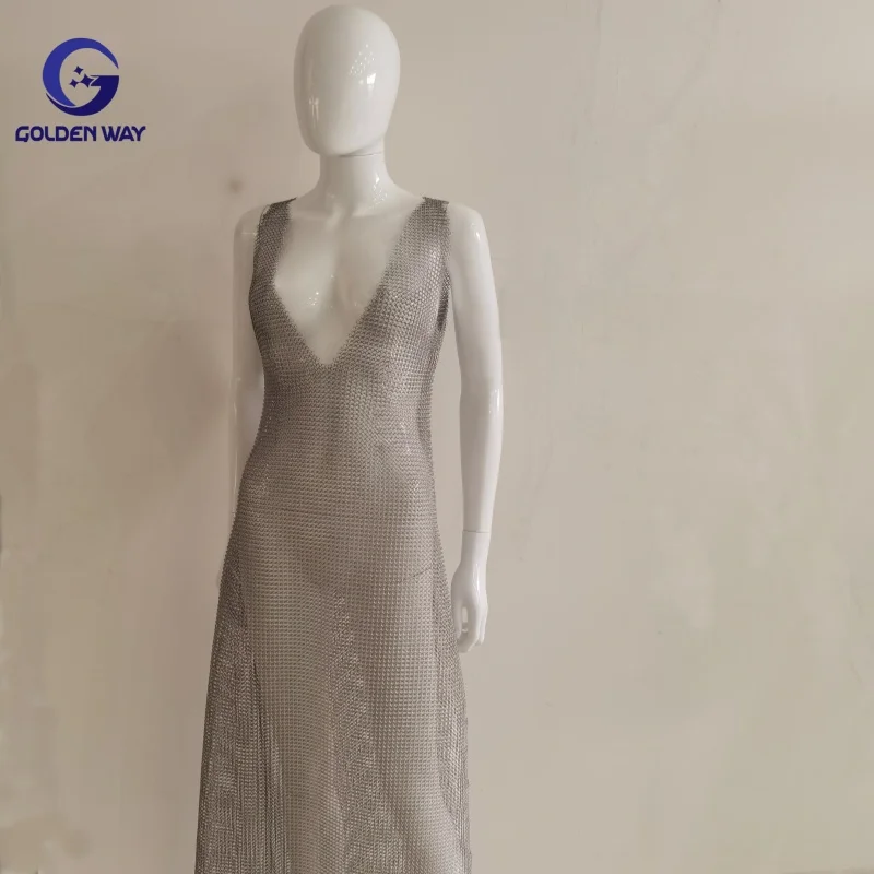 Set di abbigliamento da macellaio in rete di cotta di maglia in cotta di maglia in acciaio inossidabile con maniche Camicia argentata Giacca di sicurezza per abito con armatura a catena dal design personalizzato
