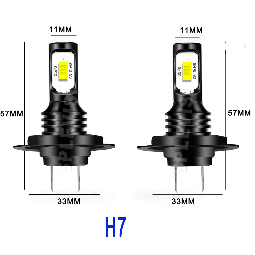 Éclairage de voiture à LED pour Honda Civic, lumière de sauna blanche, feux de illeur, 70W, H7, FN2, 2005, 2006, 2007, 2008, 2009, 2010, 2011, 2012,