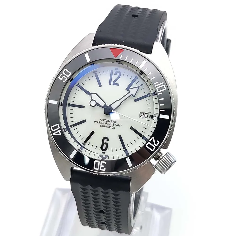 

40MM Casual NH35 Men's Automatic Movement Watch Stainless Steel Case Sapphire Mechanical Waterproof Luminous Watch