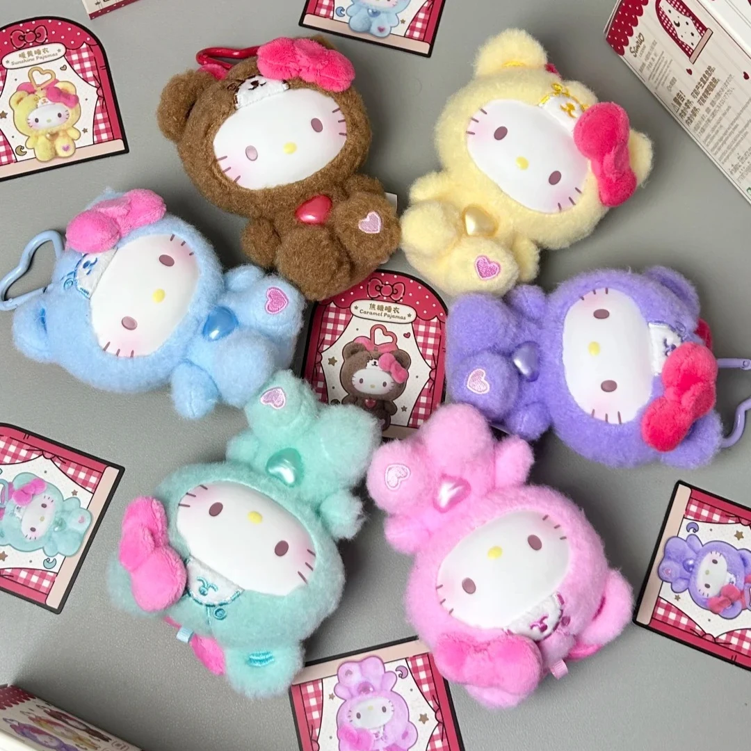 

HelloKitty Teddy Pajamas Series слепая коробка милые виниловые куклы Mystery Box Kawaii аниме сумка-сюрприз кулон брелок Декор подарочная игрушка