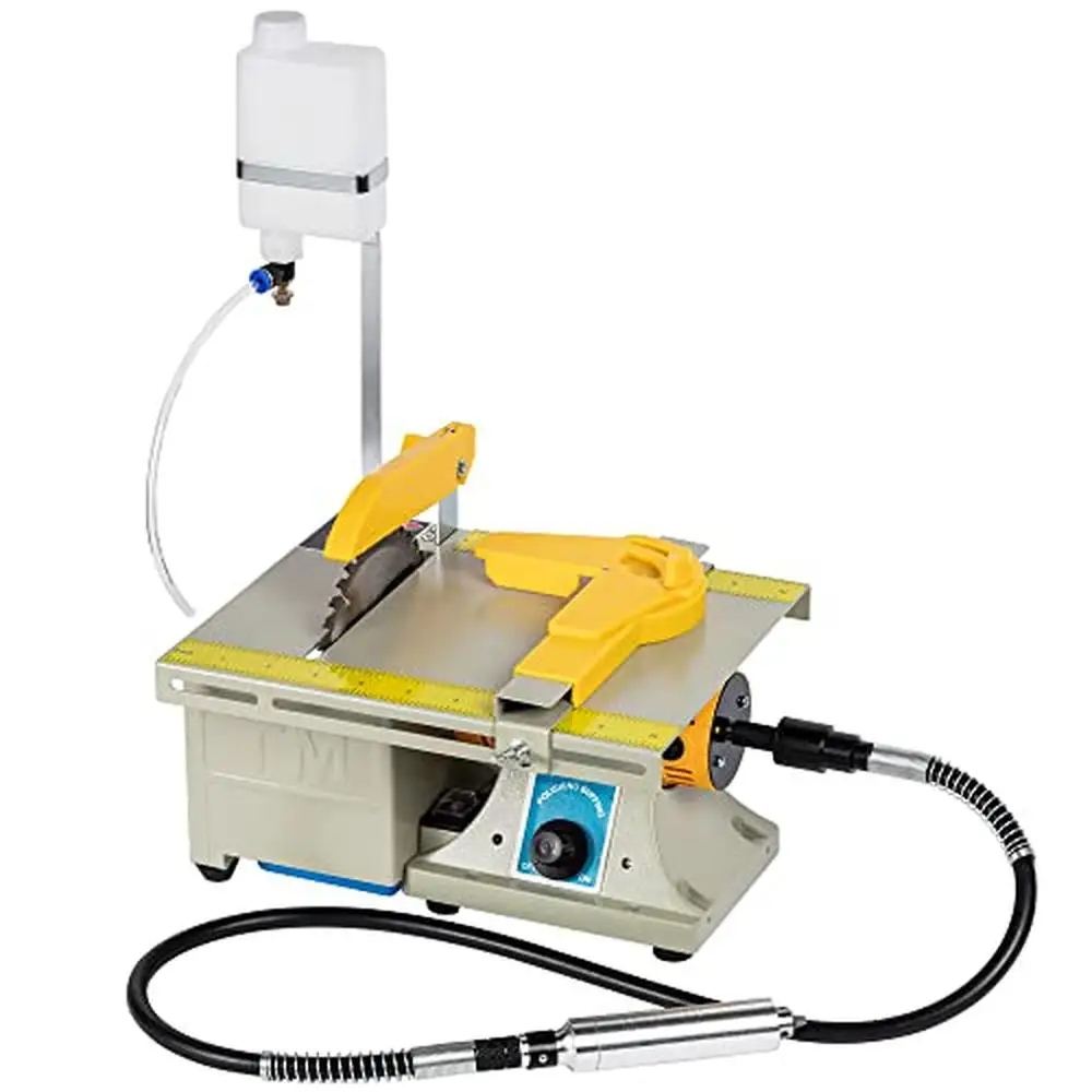 

Mini Jewelry Lapidary Saw Cutting Rocks DIY Grinder Polishing Machine 0-10000r/min Dual Buffing Wheels Compact High Efficiency