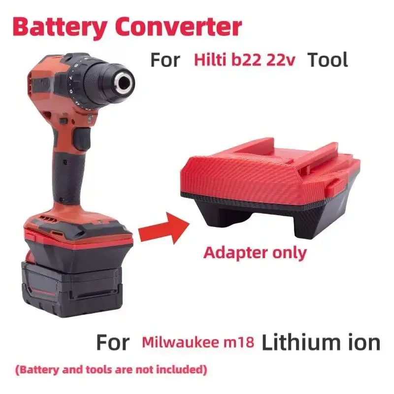 For Hilti  22v Lithium Ion Batteries Converter  Converter to  Milwaukee M18 18v Power Tools Adaptor(without battery and tools)