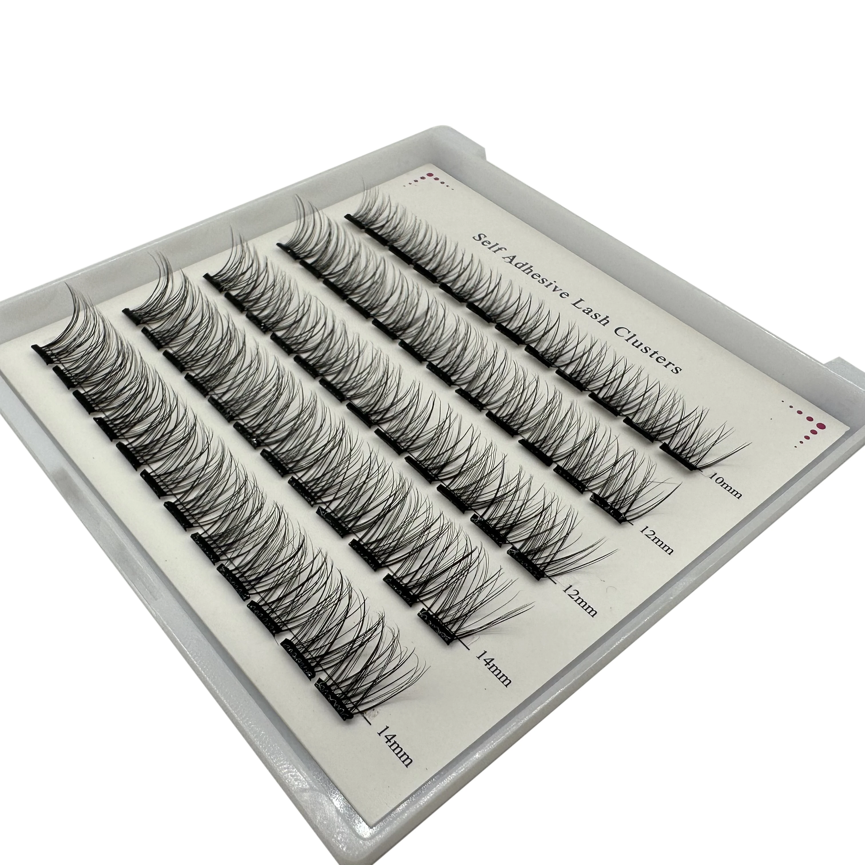 Bänder, Wimpern, selbstklebende Cluster-Wimpern, zum Aufdrücken, kein Kleber erforderlich, vorgebunden, wiederverwendbar, leimlose Verlängerung, wasserfest, privates Logo – Detail 5