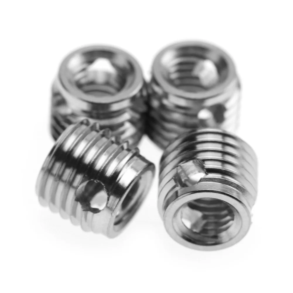 10 Stück 307 Edelstahl selbstschneidendes Gewindeeinsatzzubehör (innen M5 x 0,8 außen M8 x 1,0)