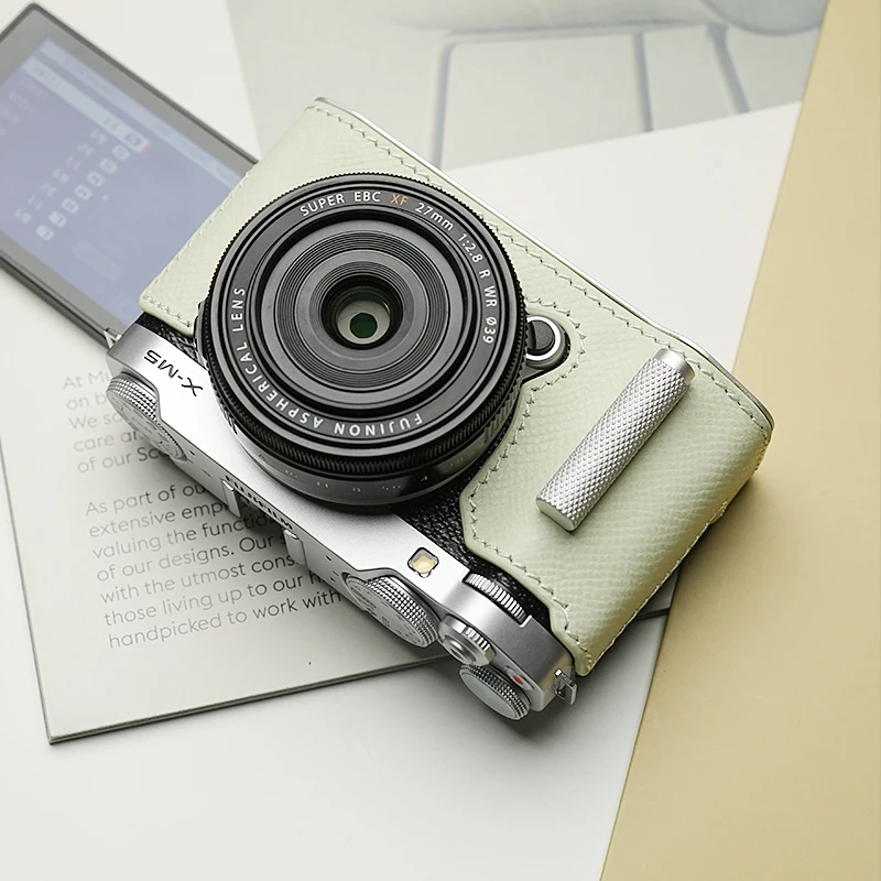 Mr.Stone dla Fujifilm xm5 etui na aparat futerał ochronny aparat body X-M5 aparat ręcznie robiona torba na aparat z prawdziwej skóry
