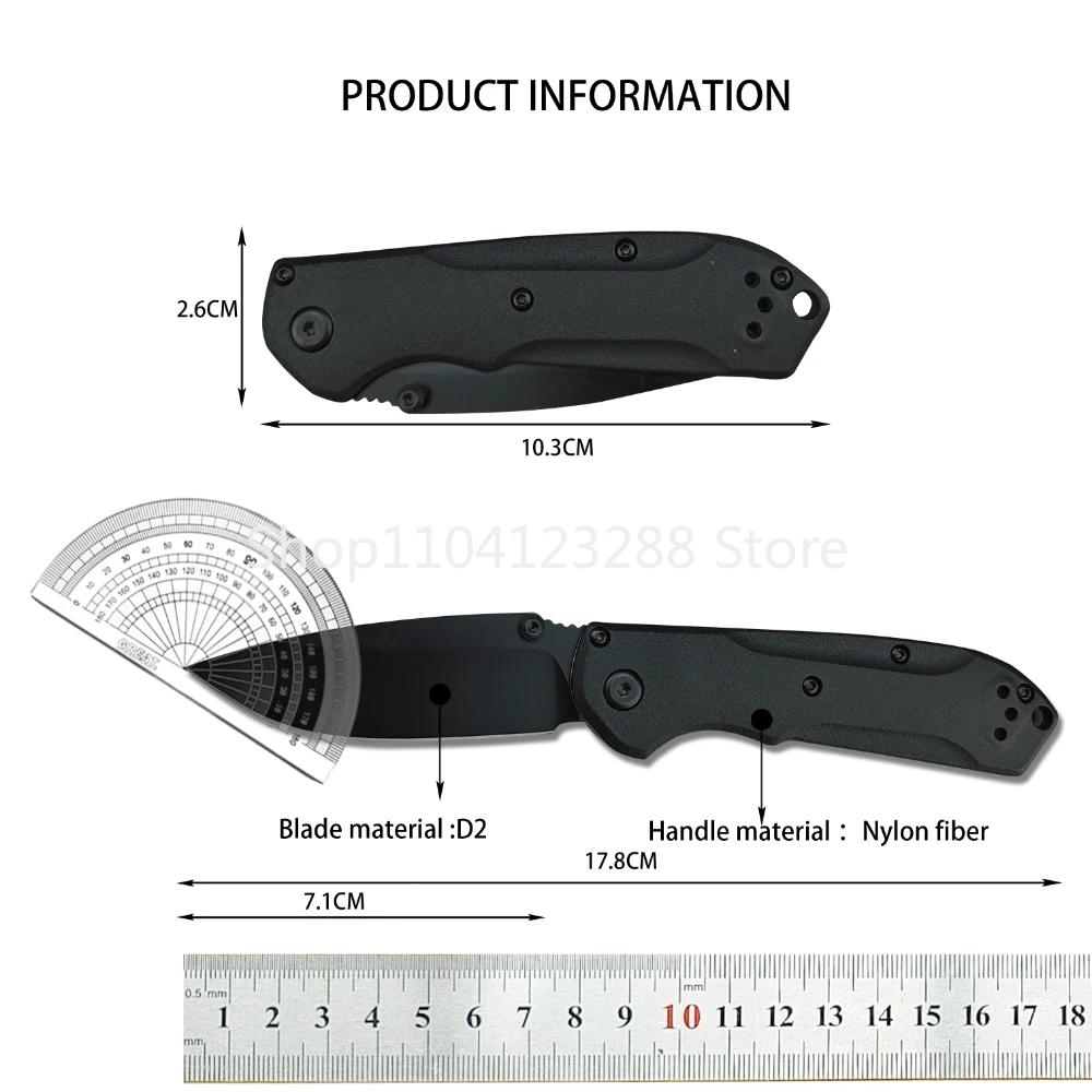 565 Knife Outdoor Pocket Folding Knife EDC Multifunctional Camp Fishing Tool Satin Plain Blade Nylon Wave Fiber Fiber Handles