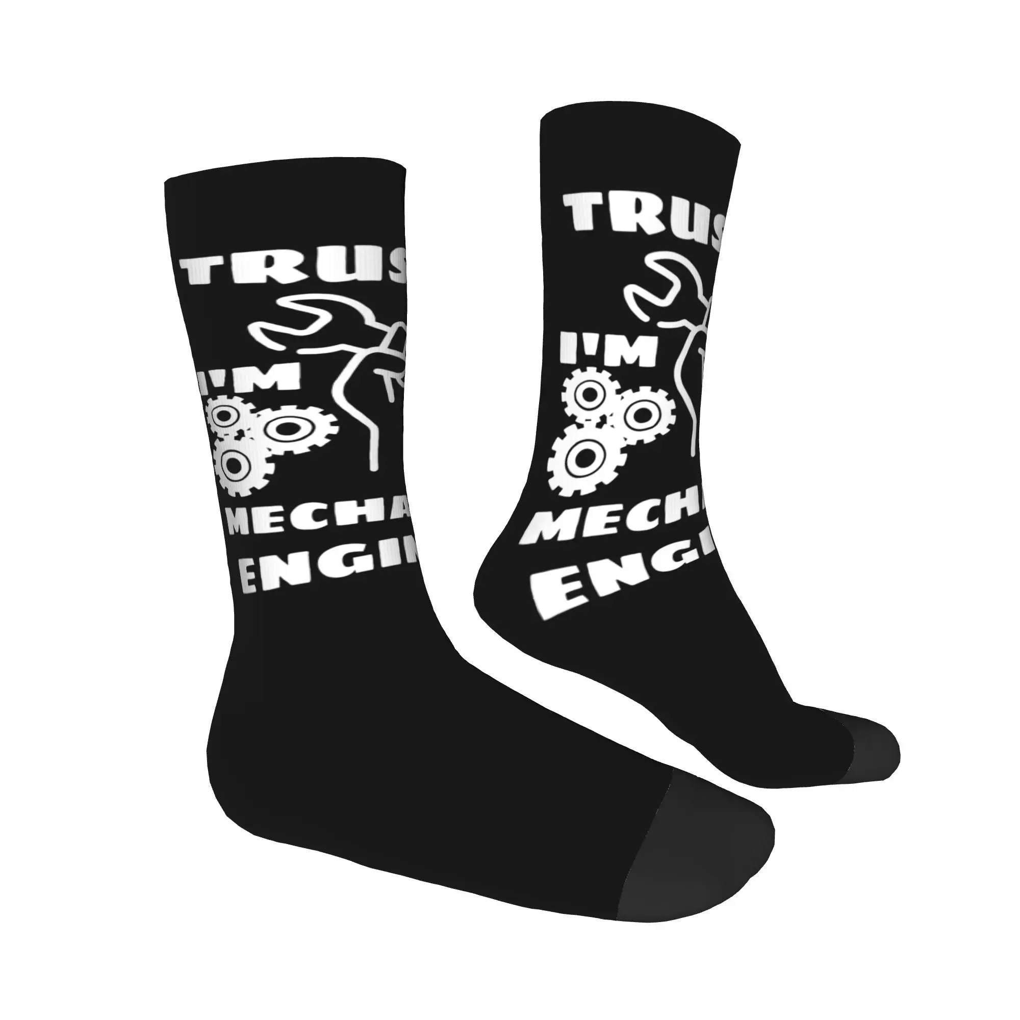 Calcetines de ingeniero mecánico Harajuku para hombre y mujer, calcetines cálidos con estampado 3D para deportes y fútbol