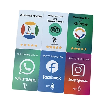Standardowy rozmiar karty NFC Karta recenzji Google Zwiększ swoje recenzje Uniwersalne karty NFC