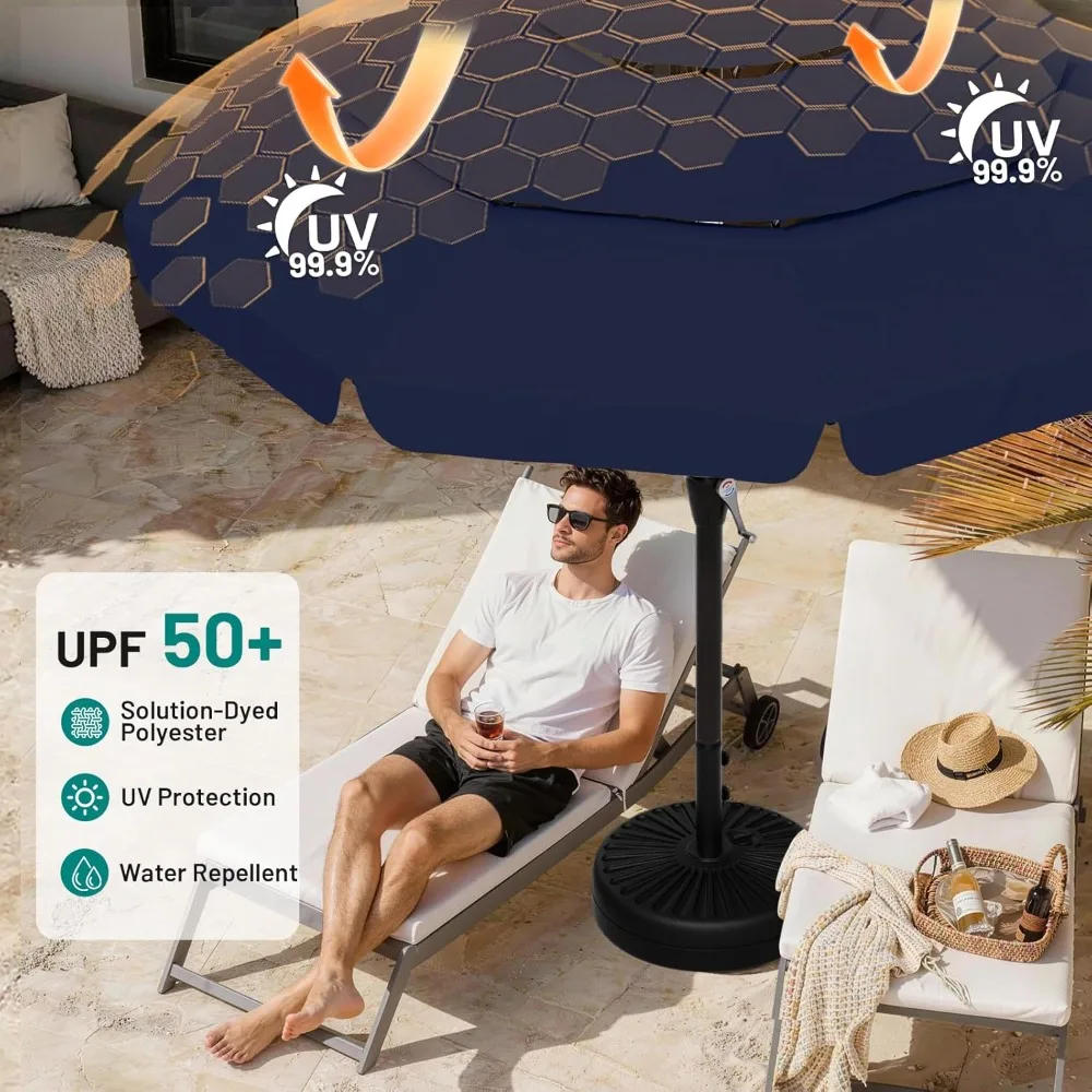 

12FT 3-Tiers Patio Umbrella with Valance, Outdoor with Crank, Large Outdoor Market Umbrellas Vented with 8 Sturdy, Customized