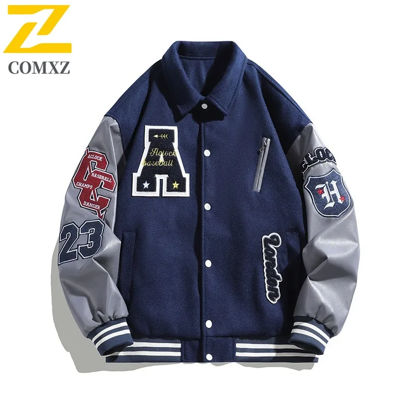 

COMXZ Men Riding Jacket Stand Collar Design Outdoor Comfort Motorcycle Jacket Casual Travel Lightweight Autumn Windbreaker