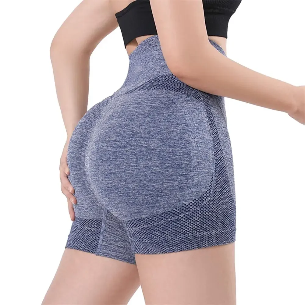 Nuevos y elegantes pantalones cortos de Yoga para mujer, pantalones cortos de cintura alta para entrenamiento, Fitness, levantamiento de glúteos,