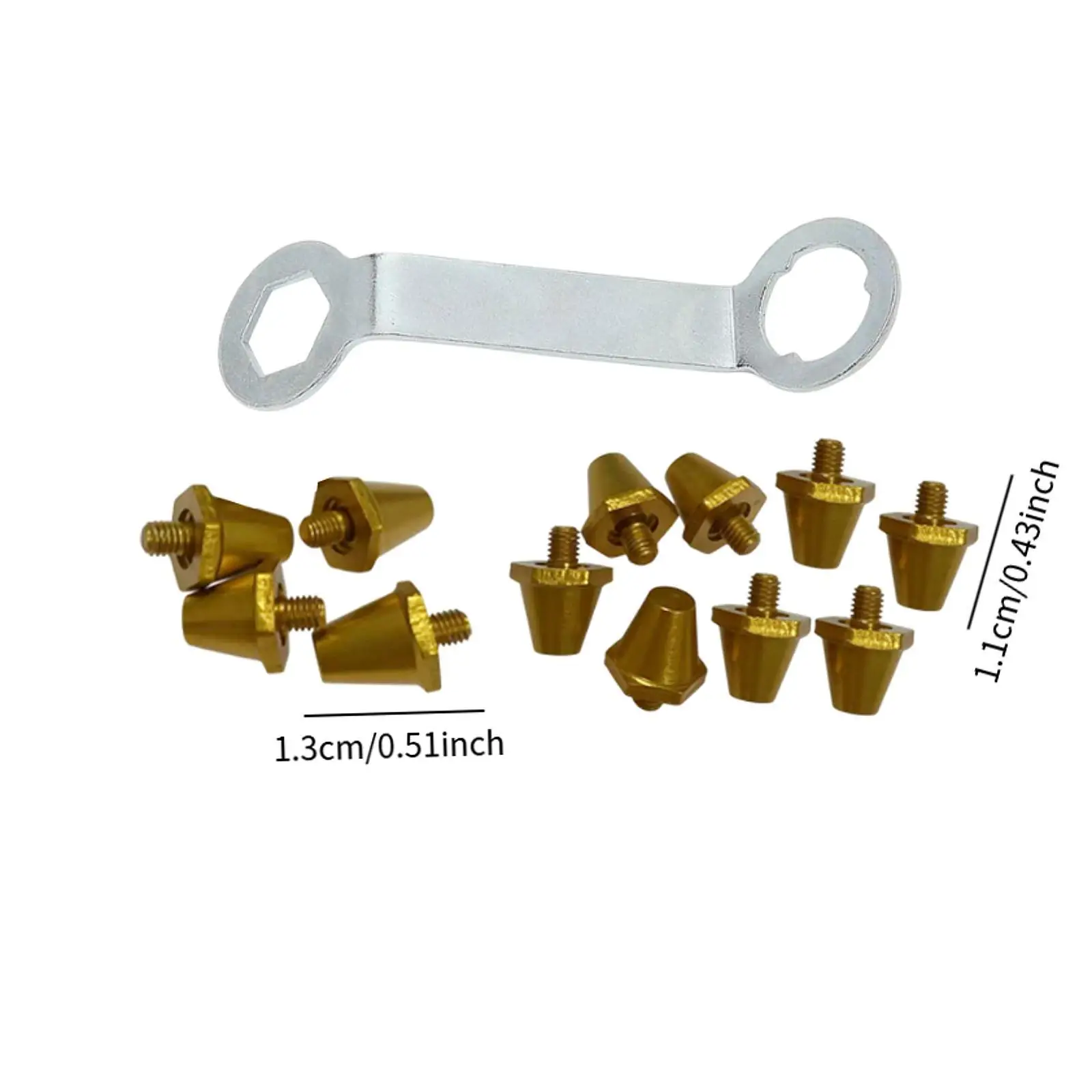 

Football Boot Studs Gold Aluminum Spikes Kit with Wrench for Football Shoes Outdoor Indoor Sports Field
