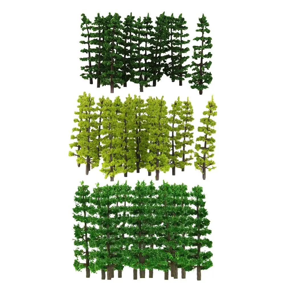 

60 шт., 9 см/3,54 дюйма, модели ели, дерево, железная дорога, уличный макет, игрушка