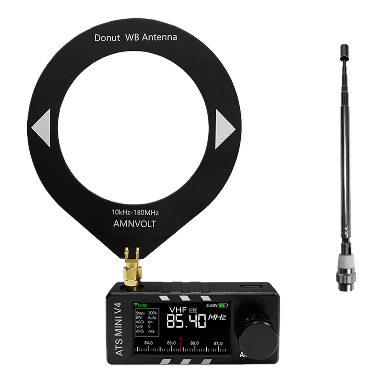 AMNVOLT V4 ATS MINI Radio with Headphone Amplifier Portable AM FM Radio Receiver 1.9inch IPS Screen for Walking Hiking Camping view 2