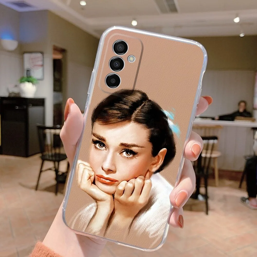 A-Audrey H-Hepburn Phone Case Silicone For Samsung S30,S23,21,22,20 Ultra,S20 FE lite,S10,9,PIus Note20ultra Cover Clear