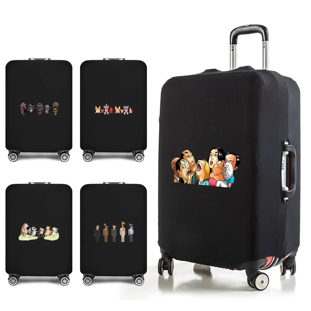 2023 Travel Essentials Suitcase Protective Case Cartoon Print for 18-32 Inch Holiday Traveling Accessories Trolley Luggage Cover