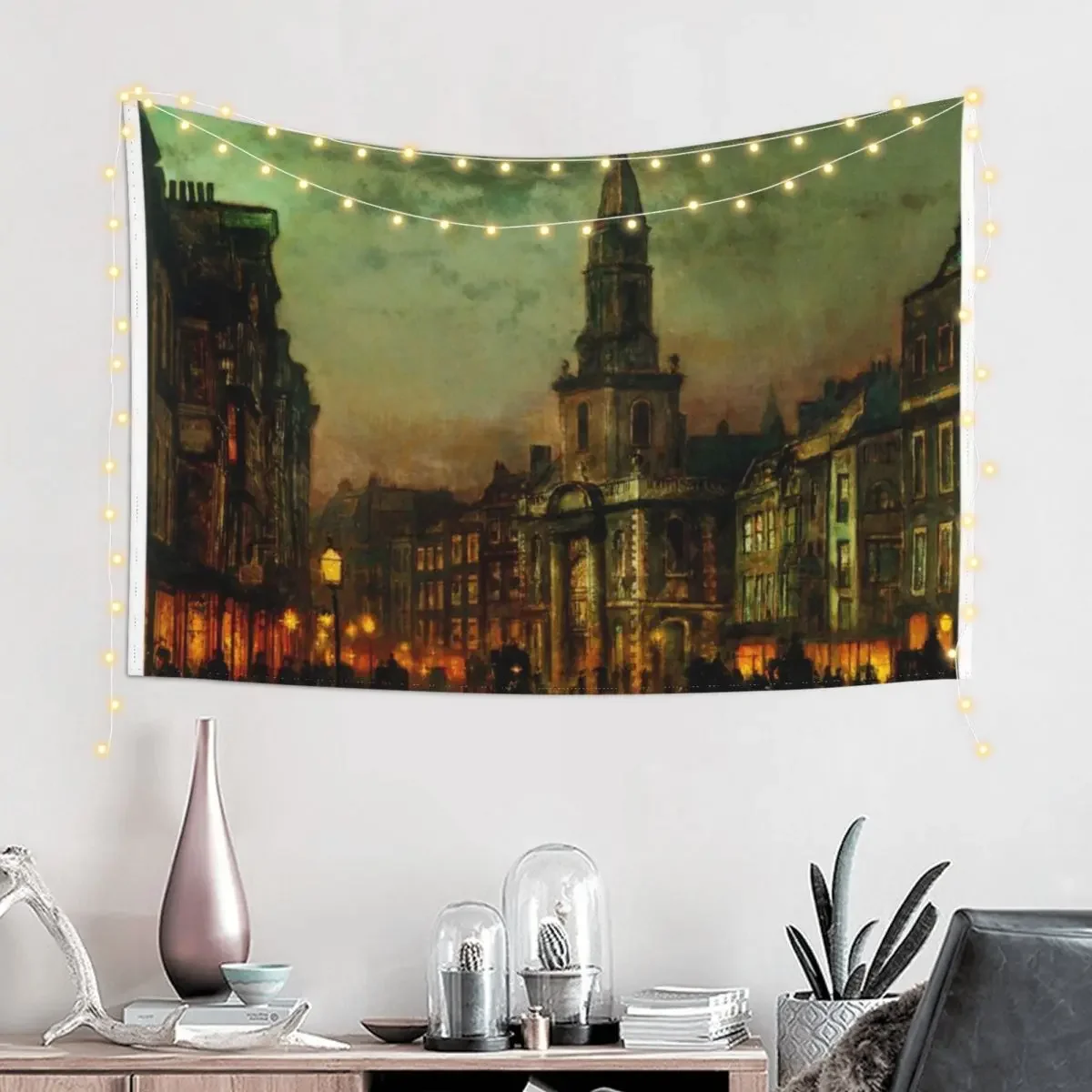 John Atkinson Grimshaw - Blackman Street London Tapestry Decoration Bedroom Room Ornaments Anime Decor Tapestry