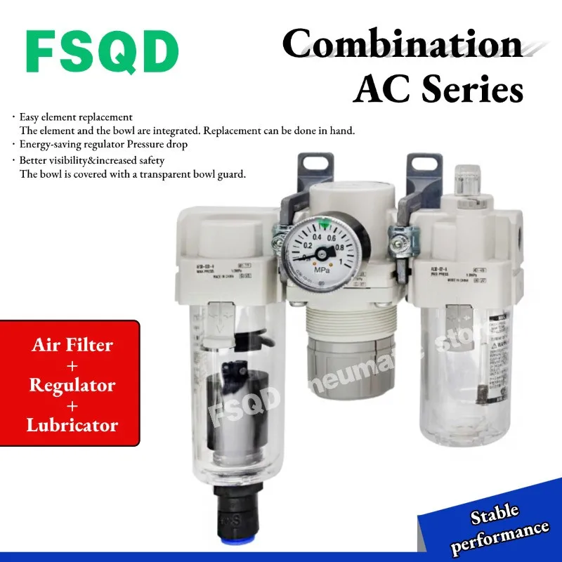 

Воздушный фильтр + регулятор + смазкатор AC10 AC20 AC30 AC40-M5 01 02 03 04 06 01C 02C 03C 04C 06C 02D 03D 04D 06D-A Инструмент серии AC