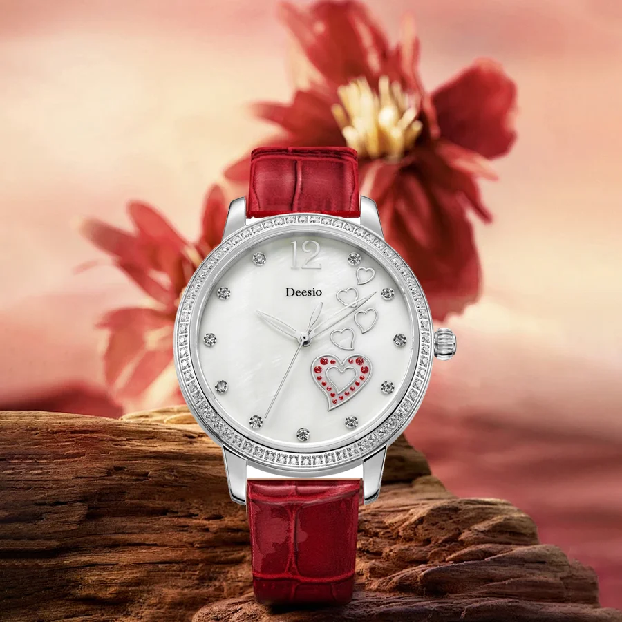 Deesio женские роскошные кварцевые часы с сапфировым стеклом из стали 316L модные повседневные Reloj Mujer водонепроницаемые 30 м аналоговые наручные часы подарки