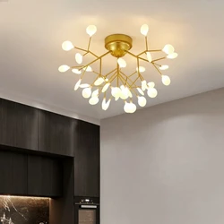 Moderna lucciola LED lampadario luce oro nero elegante ramo di albero lampadario lampada decorativa soffitto Chandelies