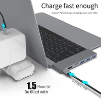 GO-USB C Docking Station, 6-In-1 Type C Hub, With -Compatible, USB C,3 USB Multi-Port Adapter For Laptops, Tablets