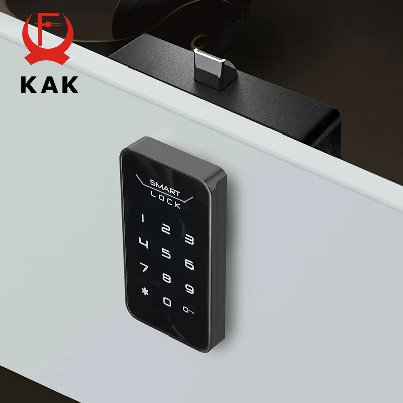 

KAK Digital Electronic Lock Smart Drawer Lock Touch Sensing Password Cabinet Lock for Locker Keyless Safety Lock Door Hardware