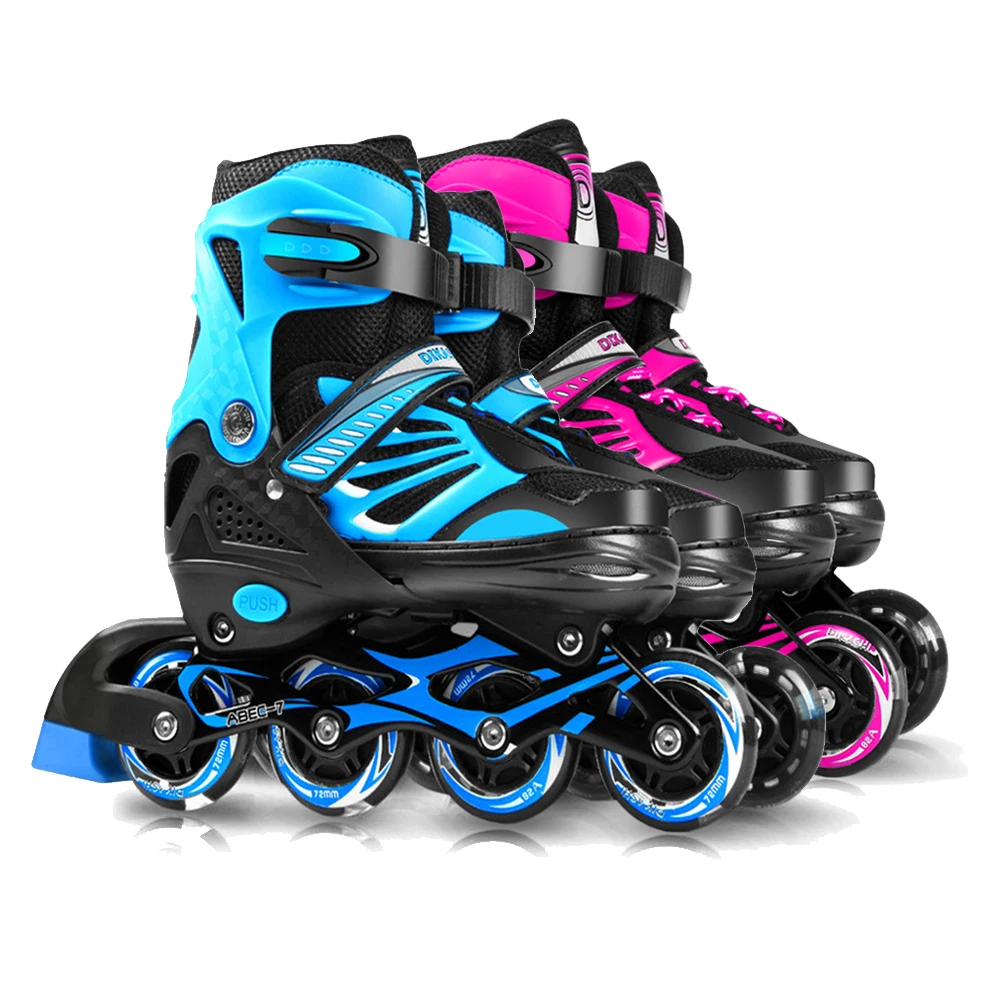 Sports de plein air patins rouleau en ligne réglable enfants traceur pour enfants garçons filles lame roues lumineuses patins à roulettes chaussures