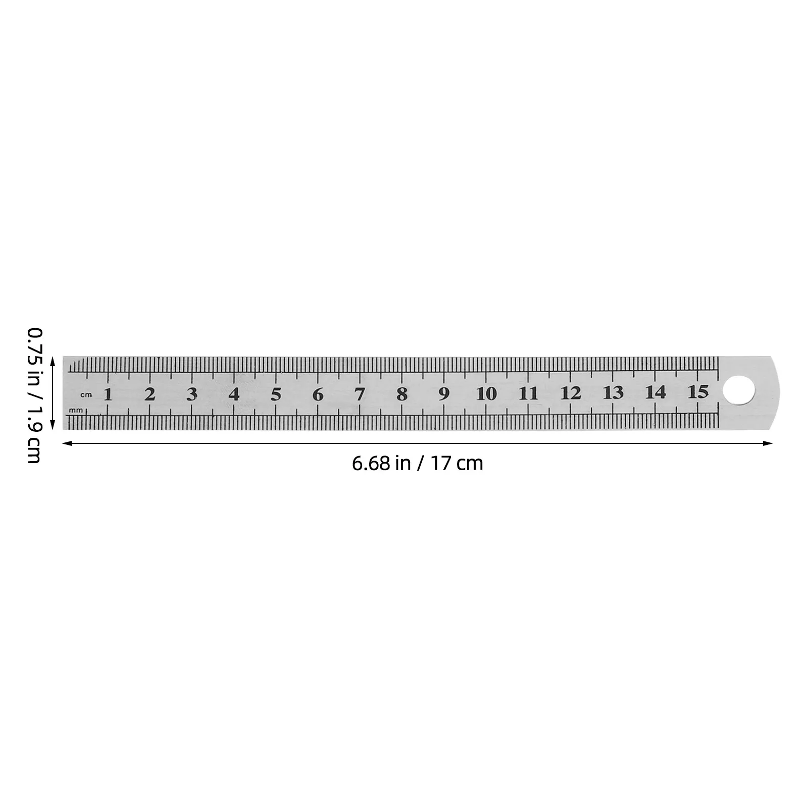 30Pcs 6 Inch 15Cm Stainless Steel Pocket Ruler Dual Scale Mm Inch Clear Graduations Rigid Straight Edge for Carpentry Drafting