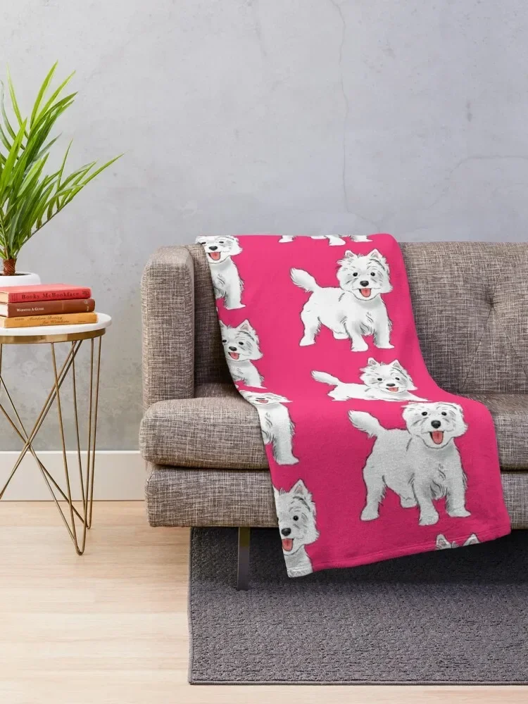 Westie, West Highland White Terrier Throw Blanket Decoratives Hairy Decorative Beds Luxury Thicken Blankets