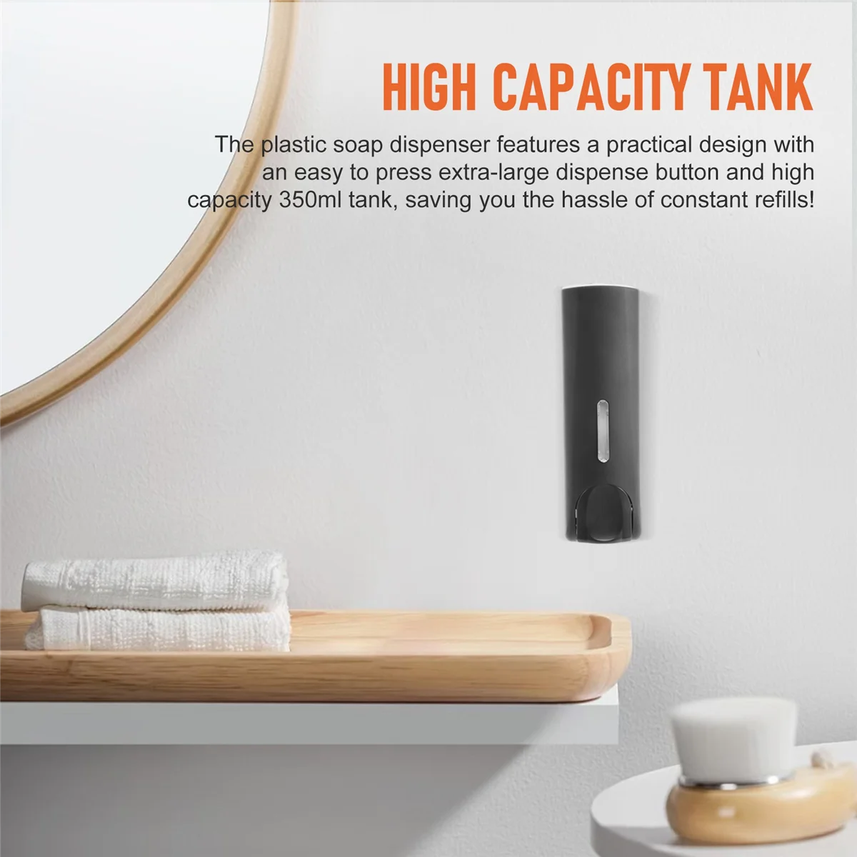 350Ml Soap Dispenser Wall Mounted Manual Soap Dispenser Bathroom Shower Gel Liquid Shampoo Dispenser Holder