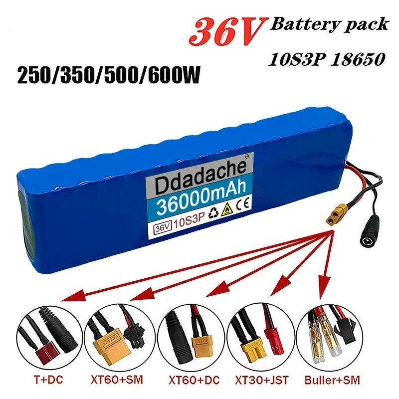 

18650Battery Customizable plug Rechargeable Lithium Battery pack 10S3P 36V36Ah 18650 600W Scooters and Vehicles with BMS bicycle