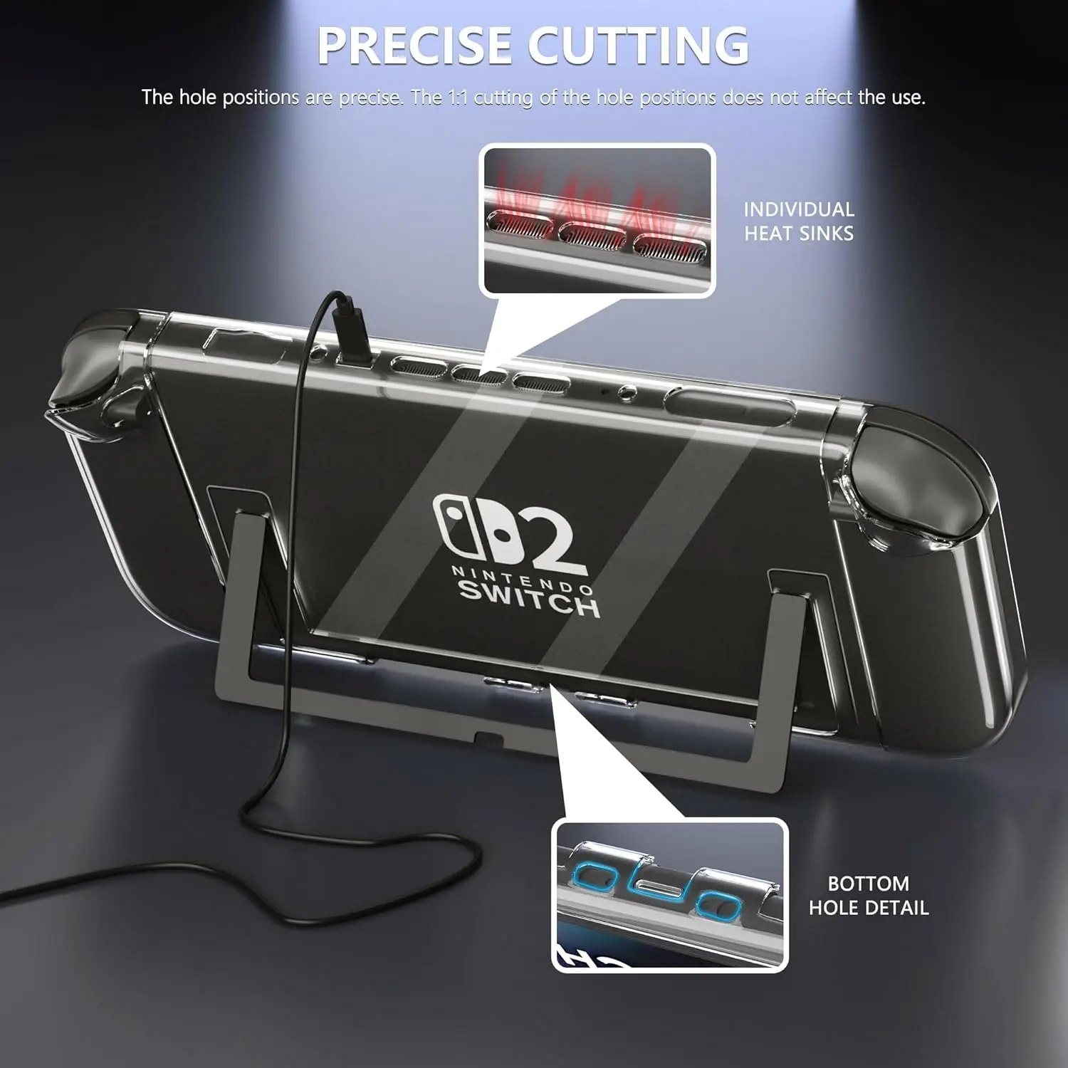 Clear Case for Nintendo Switch 2 Protective Cover for Switch 2 and JoyCon Controller - Strong and Durable, Not Easy to Fall Off