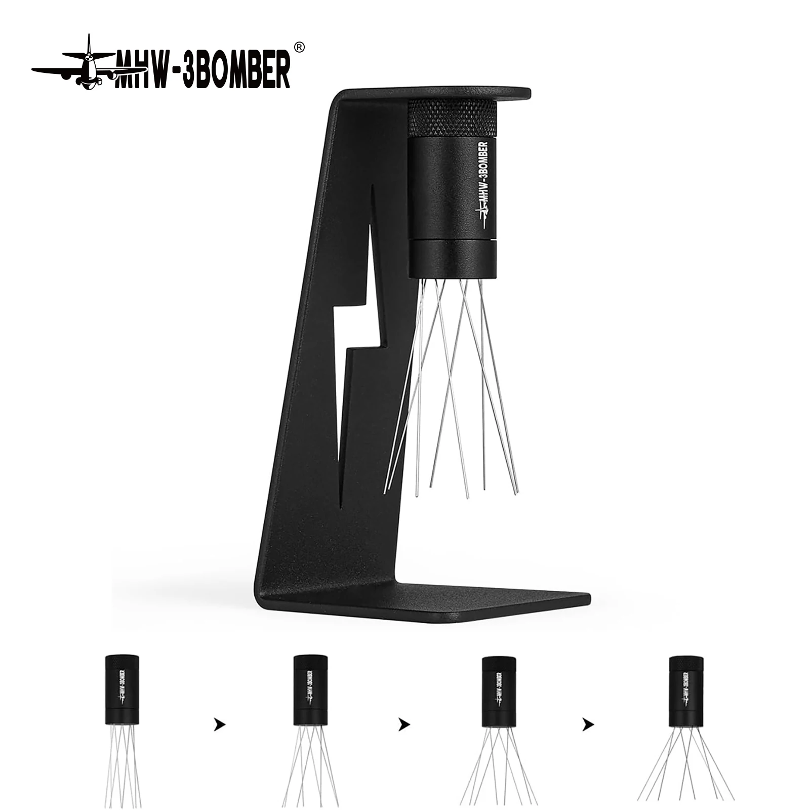 

MHW-3BOMBER WDT Tool Espresso 58mm,Cyclone Espresso Distribution Tool with Magnetic Base,Adjustable Depth Coffee Stirrer Tool