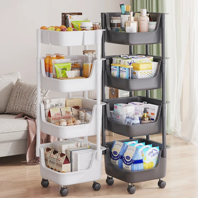 Bathroom Corner Cabinet 3 Tiers Rolling Cart Storage Shelf Movable Storage Rack Kitchen Bathroom Organizer Snack Holder