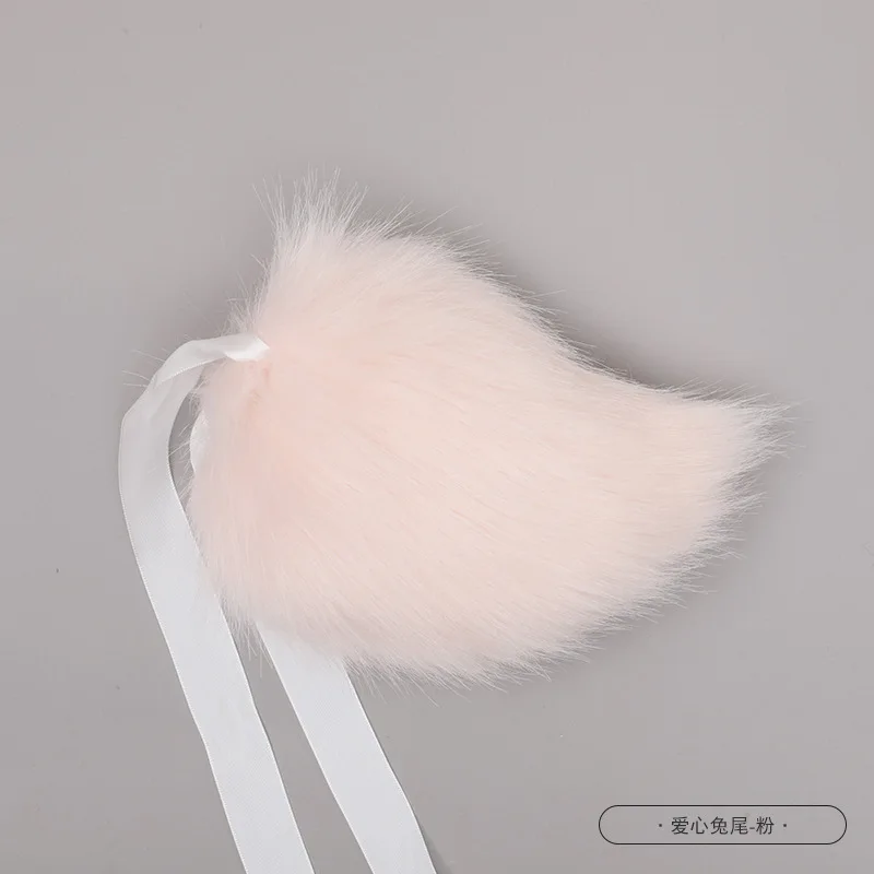 Queue de lapin Kawaii en fausse fourrure pour fille, accessoires de cosplay, queue d'animal pouvez-vous aru, coeur d'amour, fête d'Halloween, JK