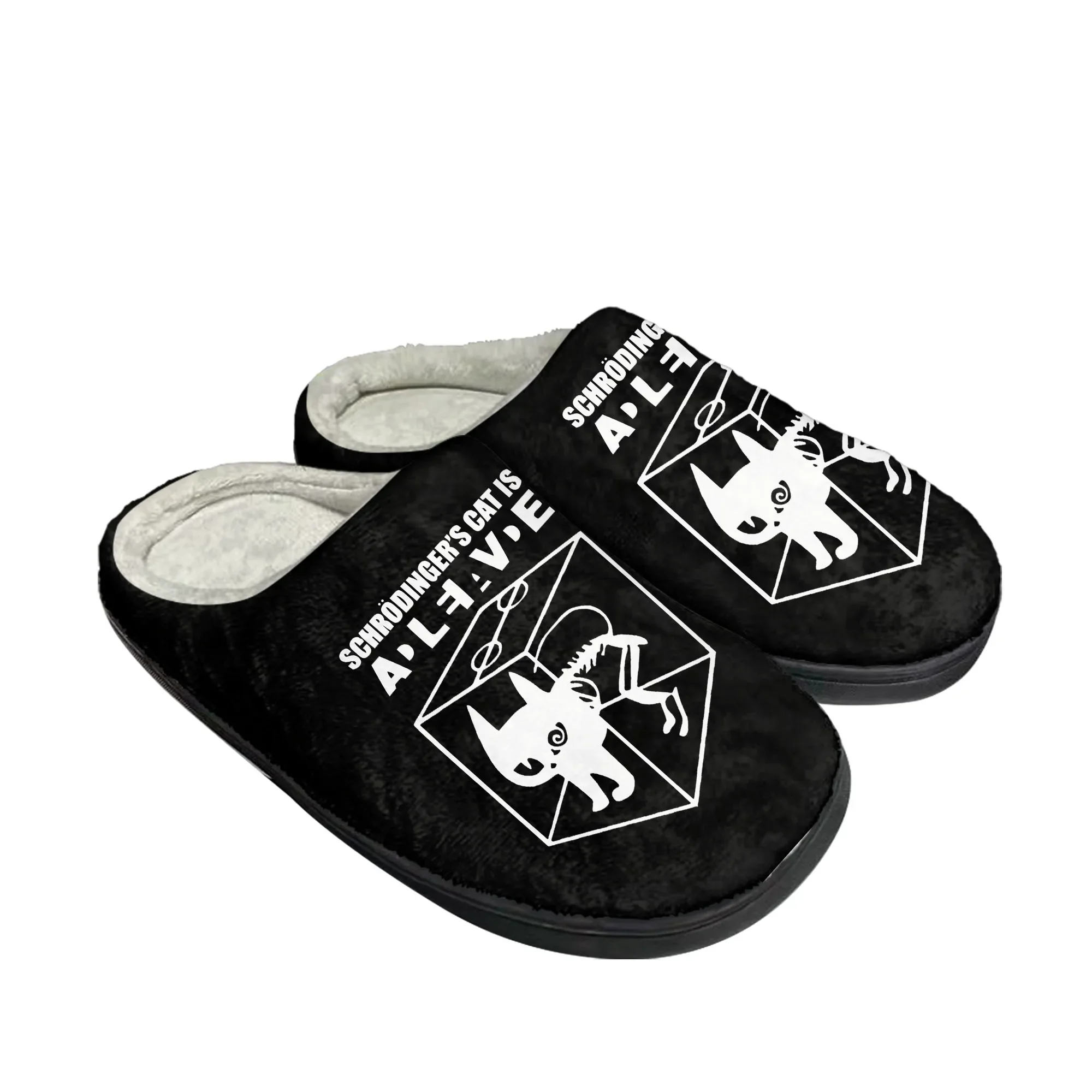 The Big TBBT Schrodinger's Cat Home Cotton Slippers Mens Womens Plush Bedroom Casual Keep Warm Shoes Indoor Customized Shoe