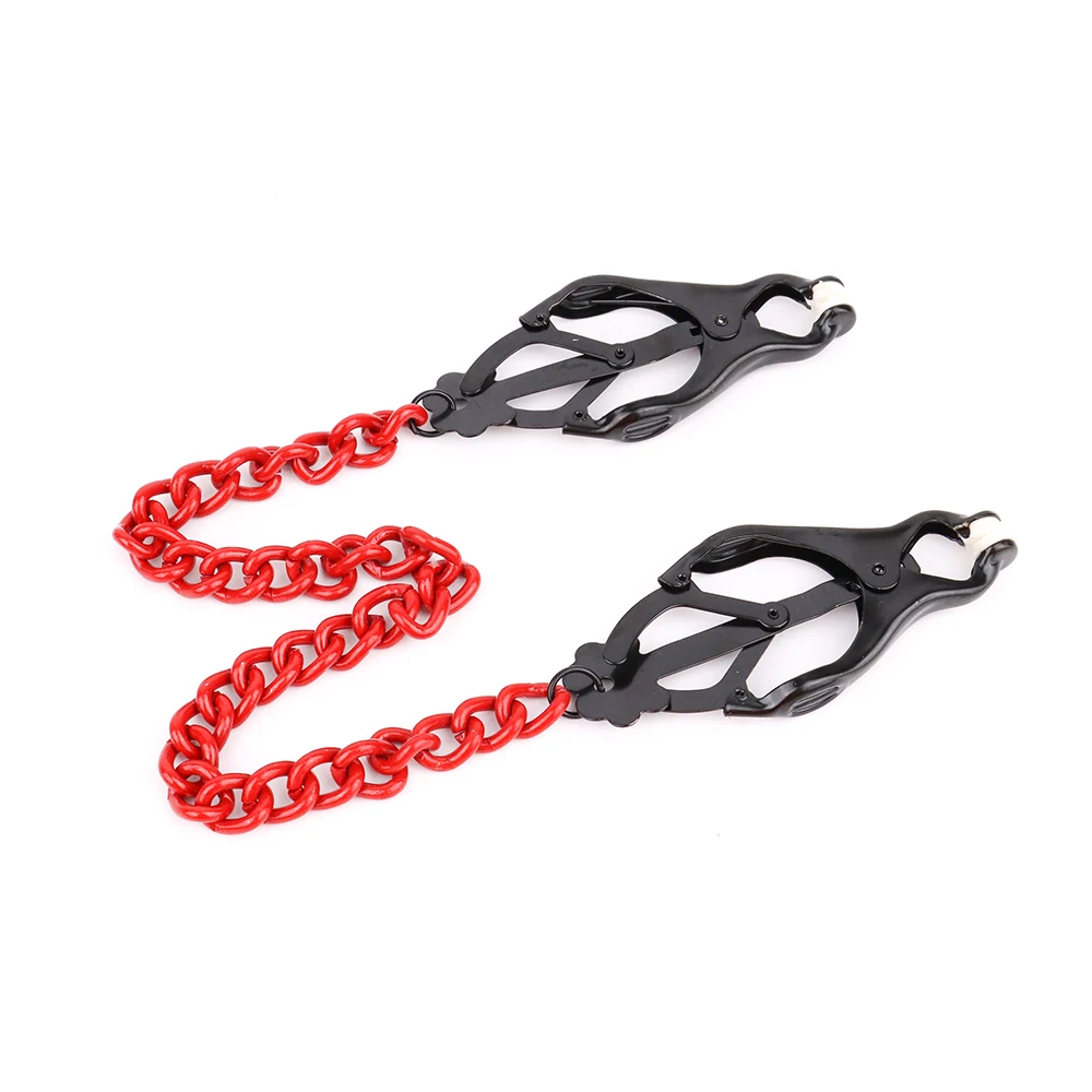 Nipple Clamp with Chains Adjustable Metal Nipple Clips Weight Colored Breast Clip Adult Sex Toys for Women and Couples