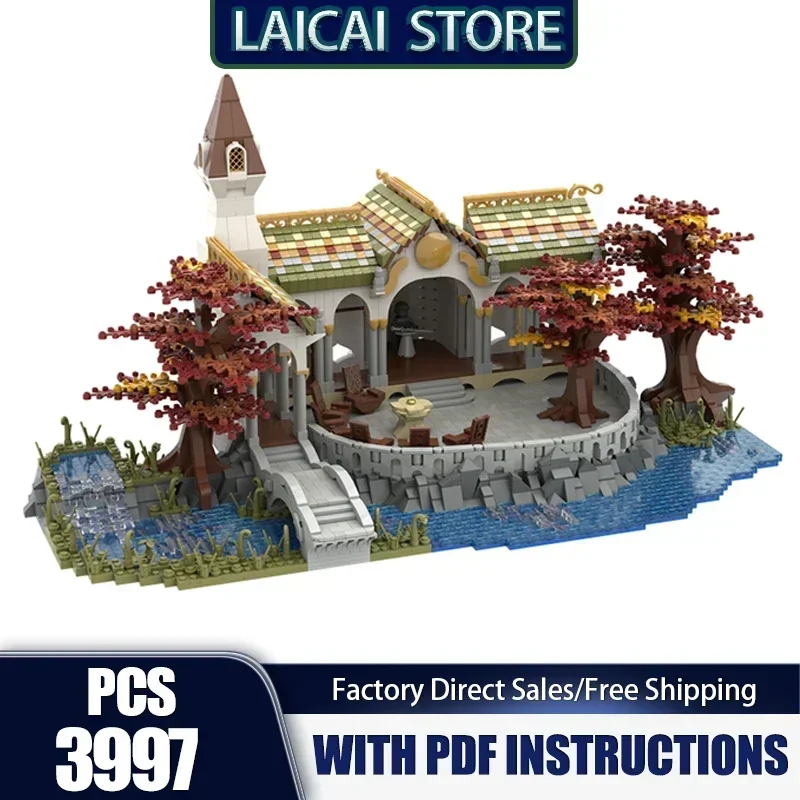 Magical Rings Movie Moc Building Bricks Gorgeous Conference Hall Model Technology Blocks Gifts Street View Toy DIY Sets Assembly