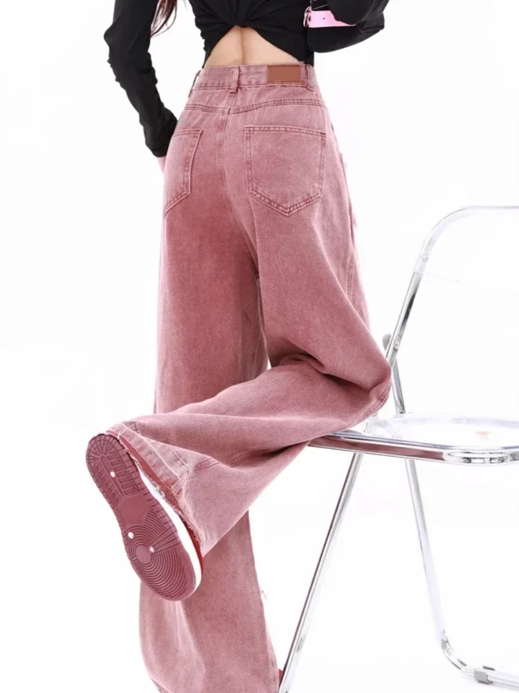 

Джинсы женские Hotsweet модные эстетические универсальные уличные студенческие осенние повседневные свободные брюки с высокой талией американский хипстер