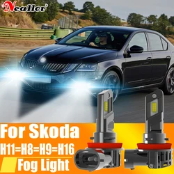 2x H11 H8 Led Fog Lights Headlight Canbus H16 H9 Car Bulb Diode Lamp 12v 55w For Skoda Octavia 2 3 5A Superb Rapid Fabia Kodiaq