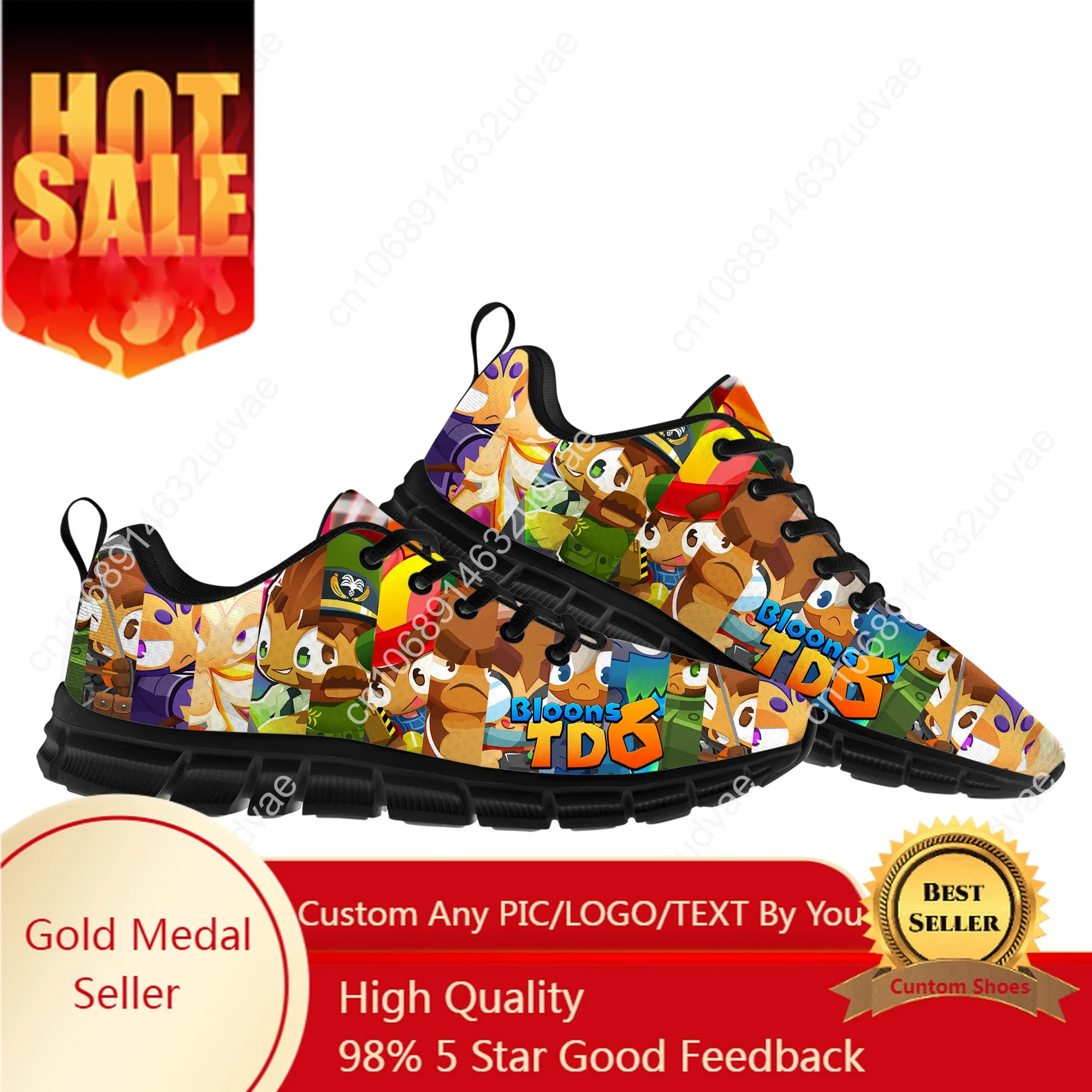 

Bloons TD6 Sneakers Mens Womens Teenager Customized Sports Shoes Casual Custom Made Shoe High Quality Couple Shoes