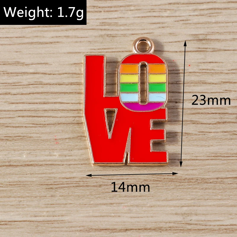 10 stücke Neue Bunte Emaille Liebe Herz Charms Anhänger für Schmuck Machen Frauen Mode Ohrringe Halsketten DIY Handwerk Liefert – Detail 6
