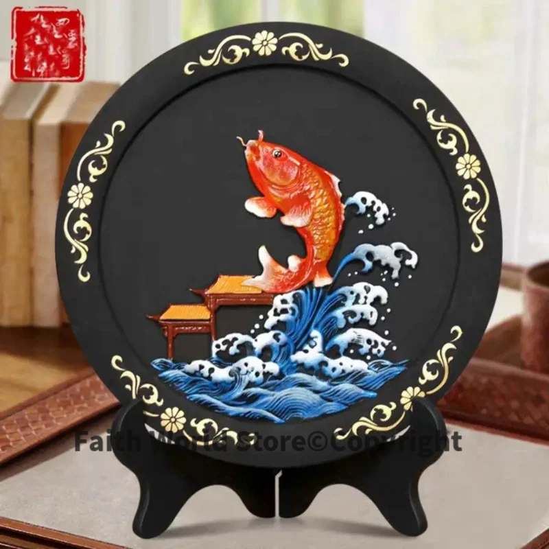 

best business gift HOME SHOP Success bring wealth good luck Talisman gold fish dragon's gate FENG SHUI Sculpture ART