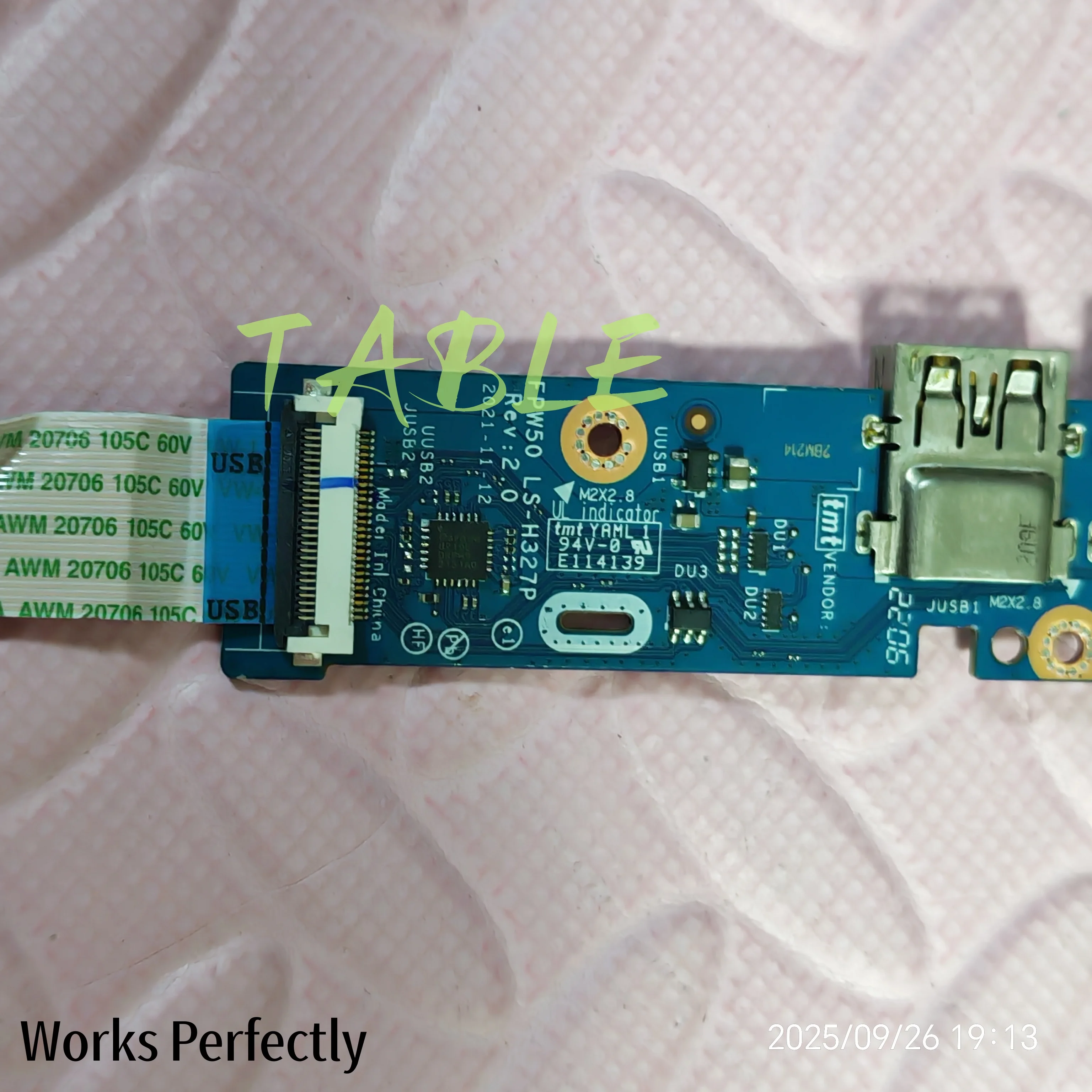 

FPW50 LS-H327P REV:1.0 для HP 15-DW 15S-DU 15S-DY TPN-C139 USB-плата для ноутбука с кабелем L52039-001 100% тестирование