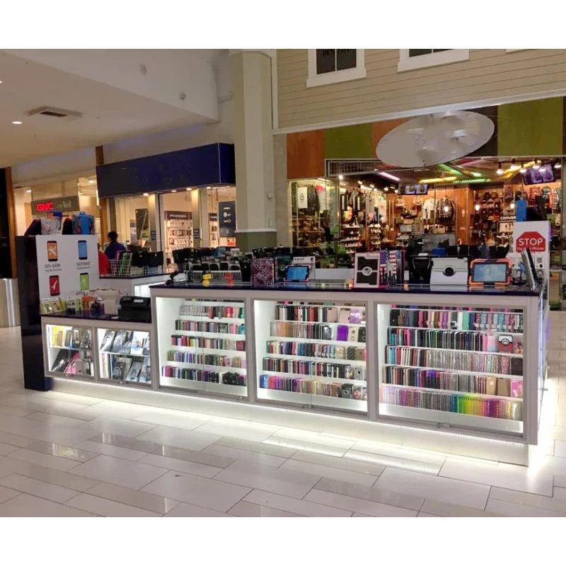 Custom, Moderne Telefoon Accessoires Showcase Met Led Light Retail Modieuze Mobiele Telefoon Accessoires Kiosk