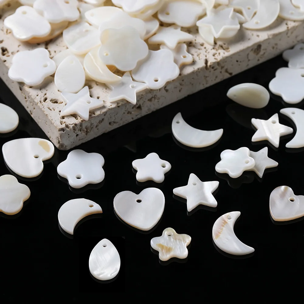 

10pcs/lot Natural Shell Pendant Multiple shapes Small Pendants for Jewelry Making DIY Bracelet Necklace Accessories