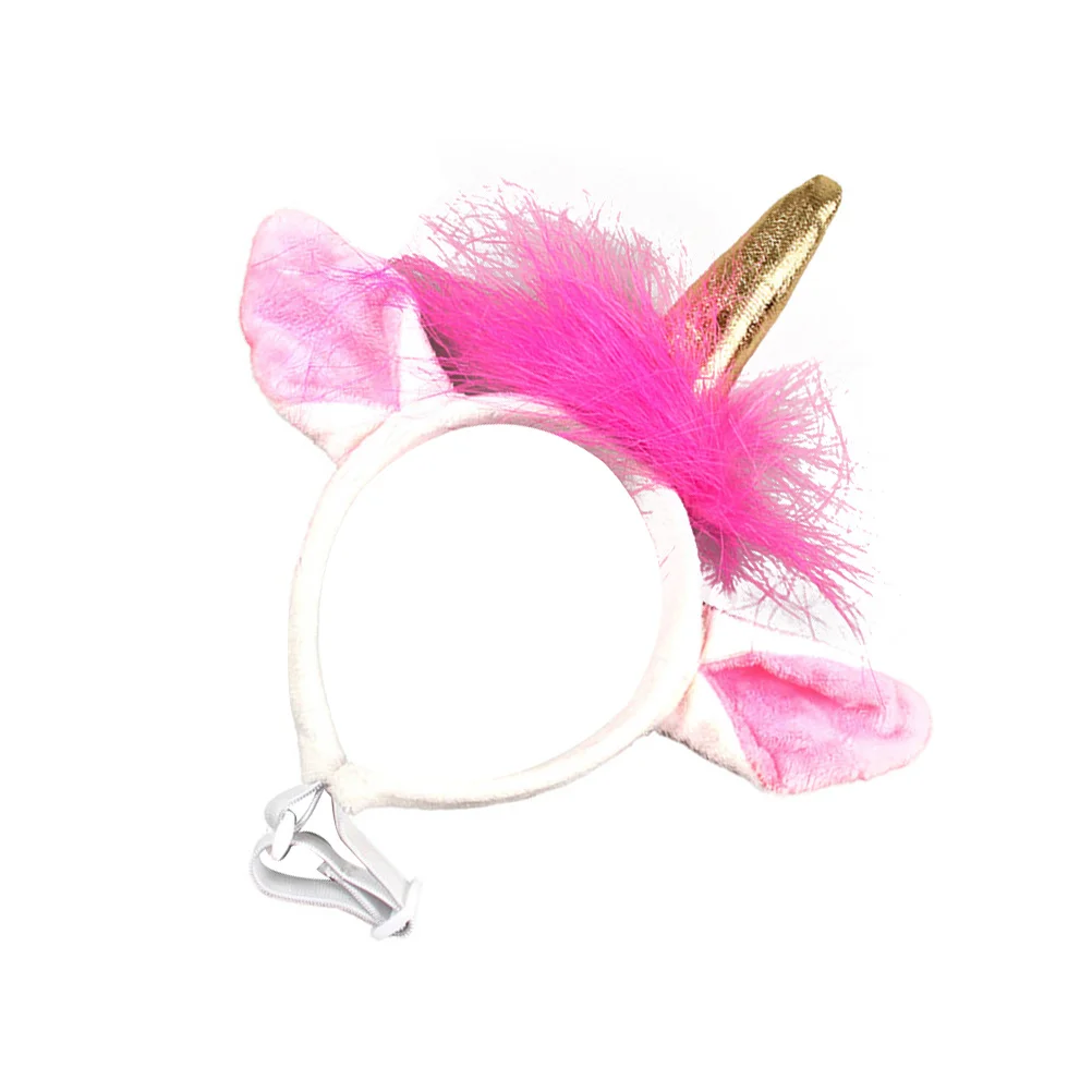 عصابة رأس للحيوانات الأليفة على شكل وحيد القرن مضحكة ورائعة ومريحة صغيرة للقطط والكلاب والجرو وإكسسوارات تنكرية للحفلات والمهرجانات #3